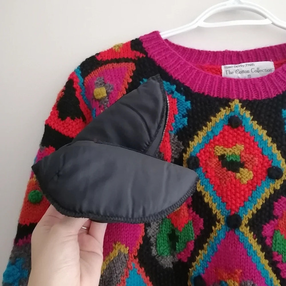 NWT Vintage Hand Made René Derhy Paris Wool Blend Embroidered Knit Sweater Small - Picture 10 of 16